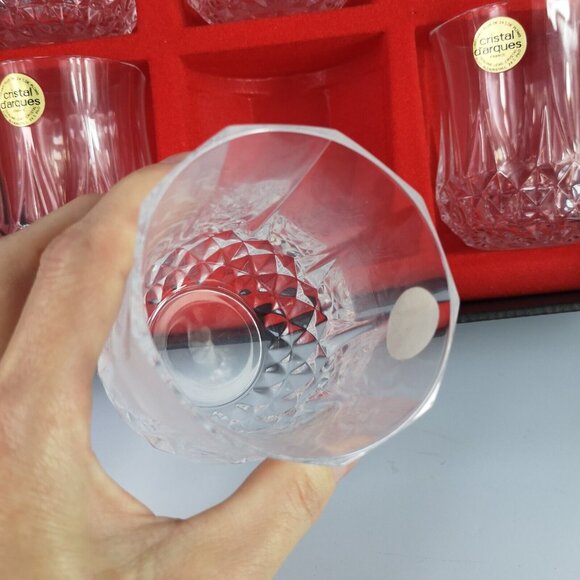 Cristal d'arques Set of 6 Long Champ 24% Lead Crystal glasses (New Old Stock) - Picture 5 of 8